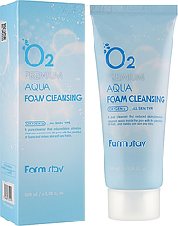 Киснева пінка для вмивання FarmStay O2 Premium Aqua Foam Cleansing, 100 мл