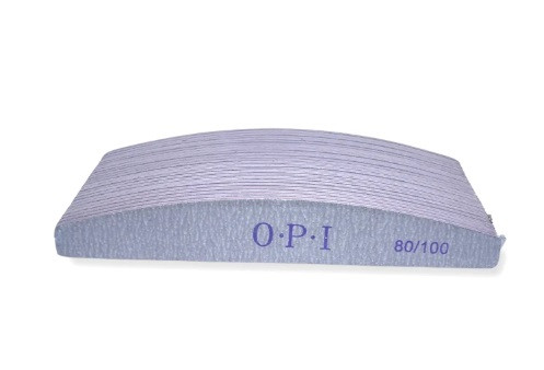 Пилка півмісяць для нігтів OPI 80/100 гріт сіра 25 шт