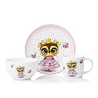 Детский набор посуды 3 пр для девочки Princess owl