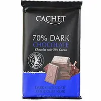 Екстра-чорний шоколад Cachet 70% Dark, 300 г