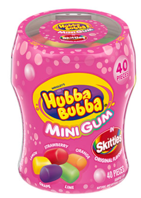 Жувальна гумка Hubba Bubba Skittles Flavored Mini Gum 40шт, фото 1
