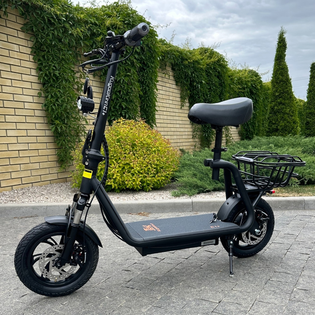 Електросамокат KUGOO Kirin C1+ Plus 18Ah 2024 року з сидінням та корзиною