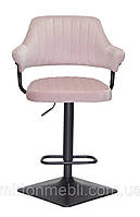 Барный стул Jeff ARM ткань Vel 4ВК-BASE F, розовый