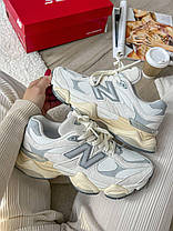 Жіночі кросівки New Balance 9060 Sea Salt White Нью Беланс 9060 Сірі замша текстиль демісезон, фото 3