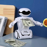 Детская электронная копилка для бумажных денег Робот, игрушечная копилка для детей, сейф копилка для денег
