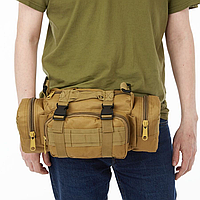 Поясна сумка тактична з MOLLE, сумка бананка, 5 л, плечова армійська сумка, військова сумка на пояс