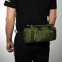 Поясная сумка тактическая с MOLLE, хаки сумка бананка, 5 л, плечевая сумка армейская, военная сумка на пояс