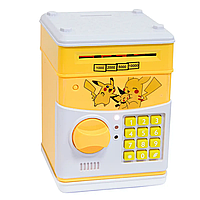 Детская электронная копилка для бумажных денег Пикачу игрушечная копилка для детей, сейф копилка для денег