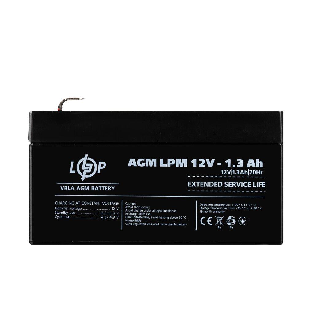 Акумулятор AGM LPM 12V - 1.3 Ah, фото 1