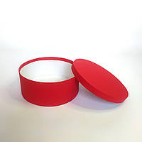 Шляпна коробка низька з кришкою D-20 см, H-8 см червона