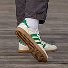 Жіночі кросівки Adidas Samba x Wales шкіряні молочні із зеленим Адідас Самба весняні, фото 6