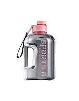 Розовая, прозрачная, противоударная, герметичная, спортивная бутылка для воды 1650 мл.