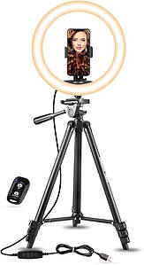 Кільцевий світильник UBeesize TR50 10 дюймів. З штативом та тримачем для телефону