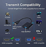 Перехідник адаптер конвертер HDMI — VGA зі звуком і живленням. Для tv тюнера T2, Xbox, Playstation, фото 4