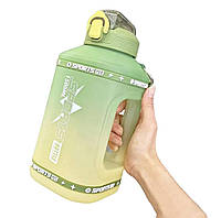 Зеленая,матовая, противоударная,герметична,с ручкой и петлей, соломинкой, спортивная бутылка для воды .1500 мл