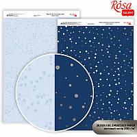 Бумага дизайнерская Rosa Talent Silver Drops двусторонняя 21х29,7см 200г/м2 с тиснением матовый