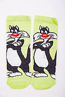 Женские носки, салатового цвета с мультяшным принтом, 167R360