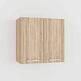 Шафа навісна для кухні з 2 дверцятами і 1 полицею всередині, кухонний навісний модуль з 2 осередками для зберігання, фото 3