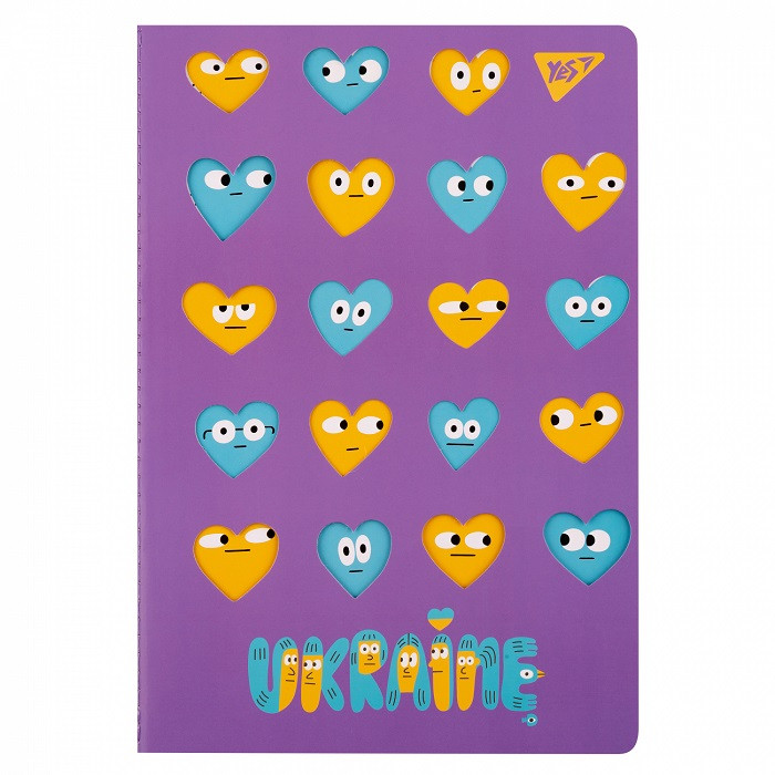 Записна книга блокнот YES Stand with Ukraine А4 40 аркушів клітинка обкладинка з висічкою (681855)
