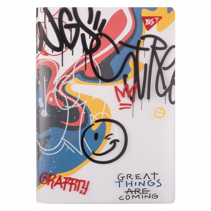 Записна книга блокнот YES Melt Smile А5 70 аркушів клітинка пласт. обкладинка (681840)