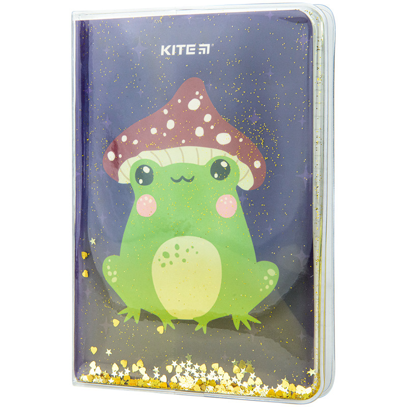Записна книга блокнот Kite Frog А6 клітинка силік. обкладинка (K22-231-1)