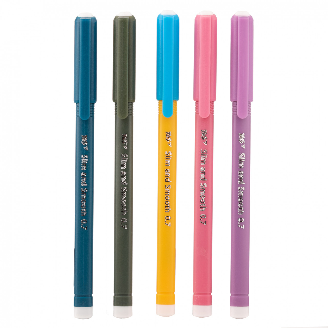 Ручка кулькова YES Slim and Smooth синя 0,7 мм мікс дизайнів (412215)