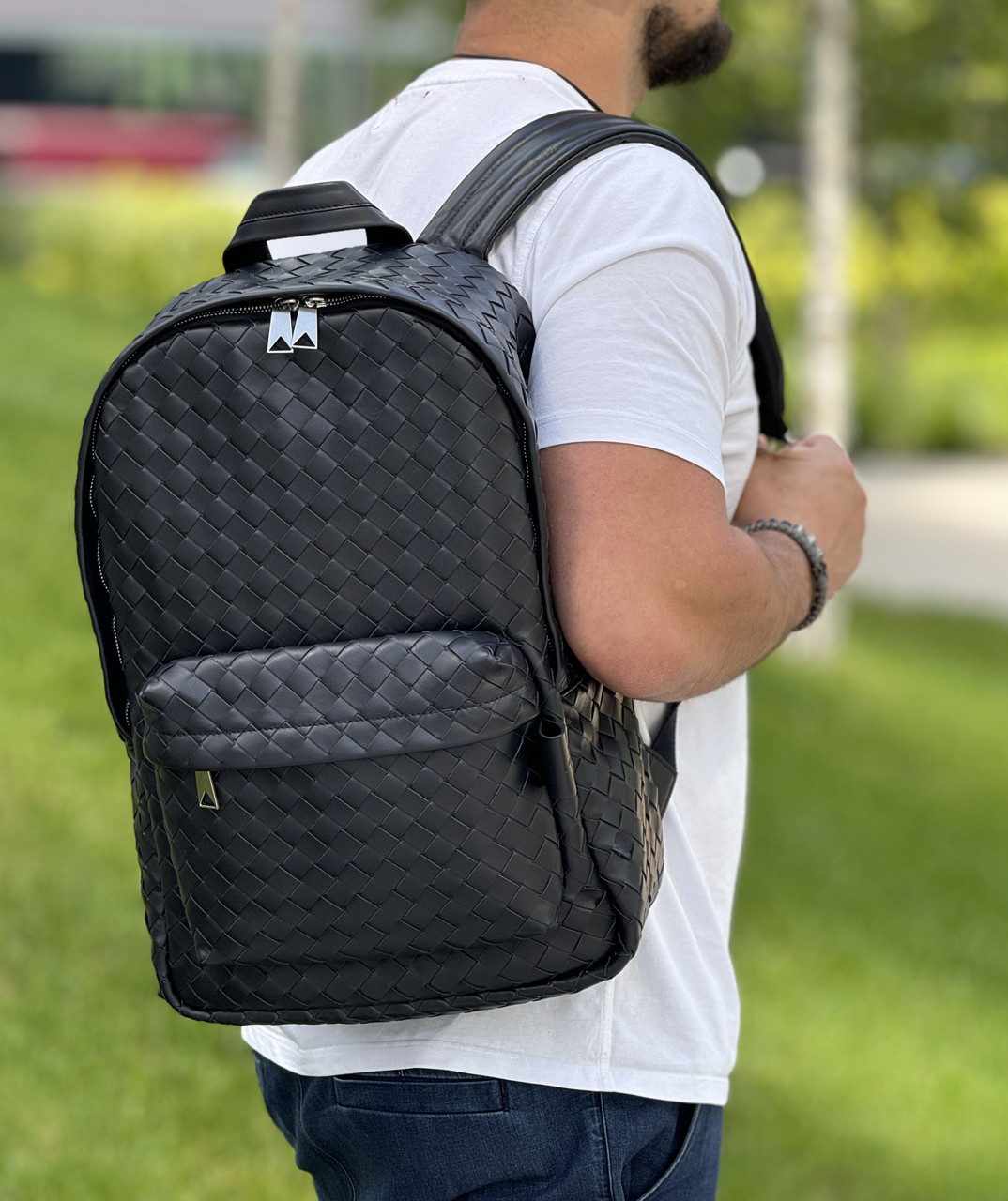 Рюкзак чоловічий шкіряний Bottega Veneta (Бітка Венета)