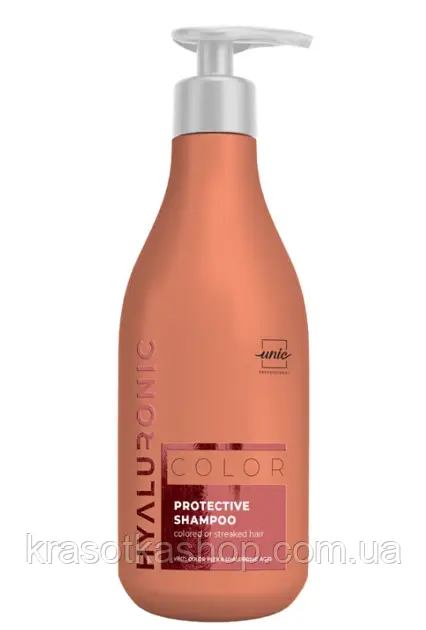 Шампунь для захисту фарбованого та вибіленого волосся UNIC Hyaluronic Color Shampoo, 500 мл, фото 1