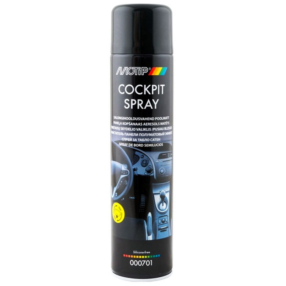 Поліроль-очисник пластику у спреї напівматовий Motip Cockpit Spray 600мл