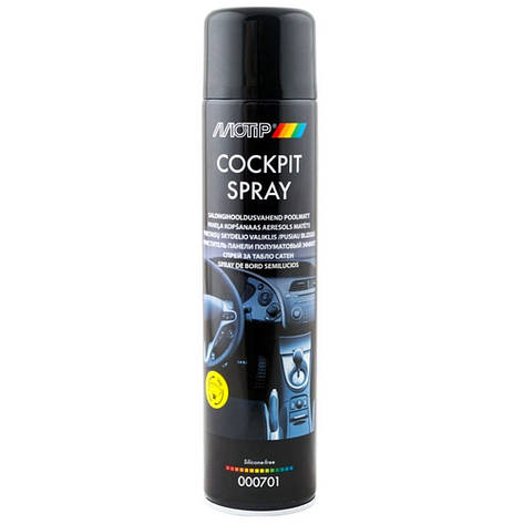 Поліроль-очисник пластику у спреї напівматовий Motip Cockpit Spray 600мл, фото 1