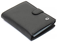 Вертикальное мужское портмоне из натуральной кожи с блоком для документов ST Leather B101 Черный