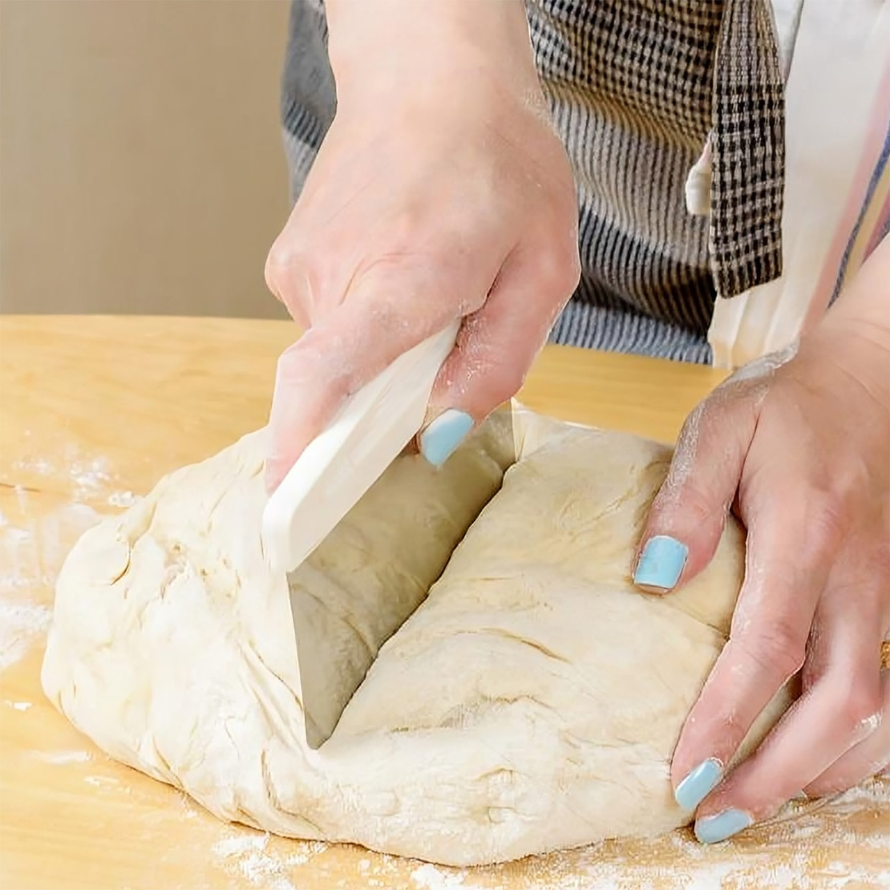 Шпатель скребок для тіста з нержавіючої сталі із пластиковою ручкою (ширина 15 см)