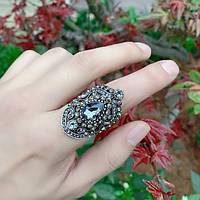Винтажный перстень-кольцо Kinel с серым камнем, размер 19