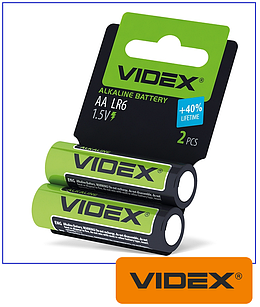 Батарейка лужна Videx LR06/AA (пачка 2 шт.) SHRINK CARD