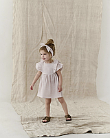 Платье детское с рюшами (гофре), Беж 104 см