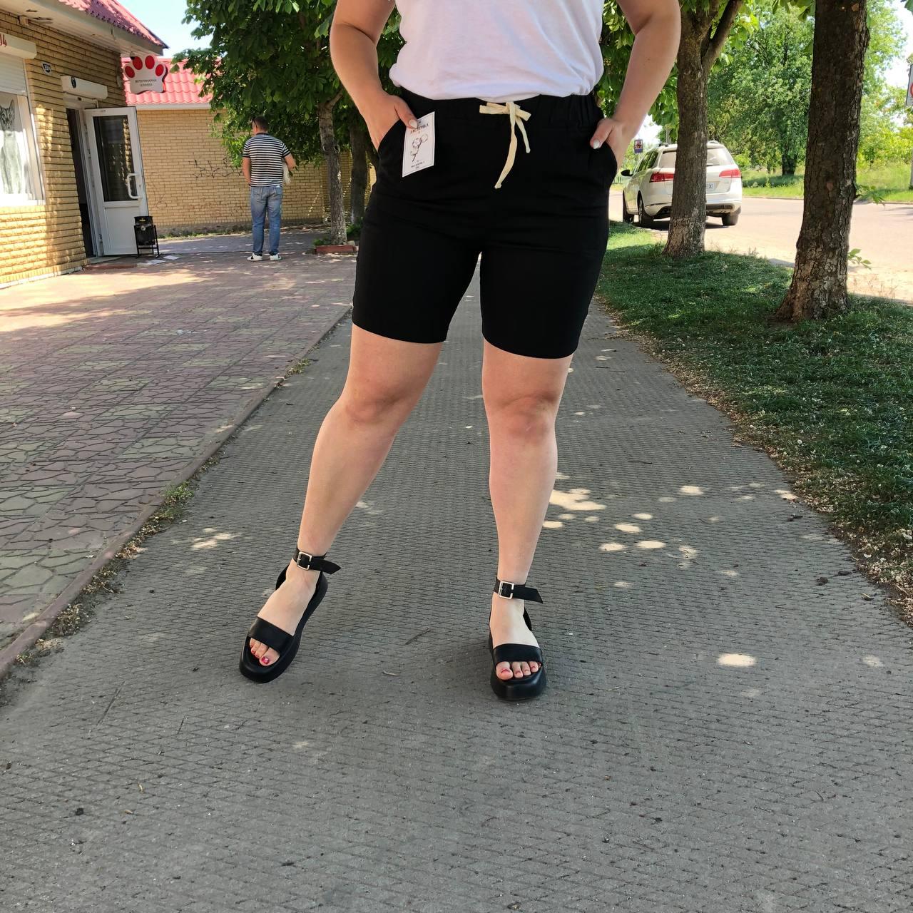 Жіночі шортики бавовна "ЛАСТІВКА" Art: 5056-1 2XL(46-48) Чорні, фото 1