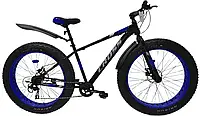 Велосипед Cross 27,5*4,5" Leopard 2024 Рама-18" black-blue