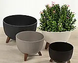 Горщик для квітів на ніжках Lamela ROMA 330mm кремовий, фото 4