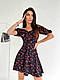 Стильне літнє жіноче коротке міні сукня сарафан квітковий софт принт з коротким рукавом OS, фото 2