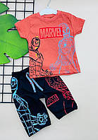 Детский летний комплект футболка и шорты Marvel на мальчика 3, 4, 5, 6 лет