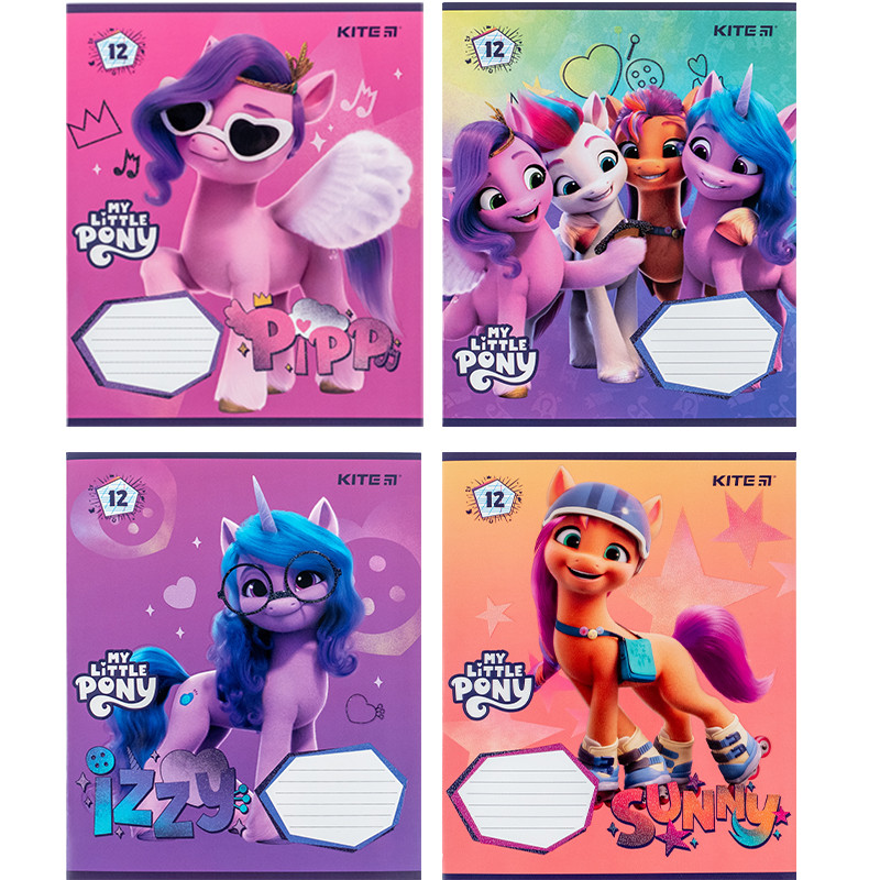 Зошит шкільний Kite My Little Pony LP24-235, 12 аркушів, косу лінію