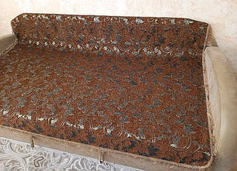Покрывало-дивандек с бахромой 150*200 коричневый цветок