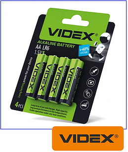 Батарейка лужна Videx LR06/AA (пачка 4 шт.) SHRINK CARD