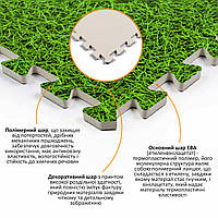 Al Мат татами пазл ЭВА модульное покрытие на пол EVA ласточкин хвост складной коврик 60х60х1 см зеленая трава