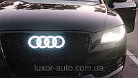 AUDI Ауди LED Эмблема ЛЕД эмблема передняя решетки радиатора 273 мм audi A3 A4 А5 A6 А7 цвет хром