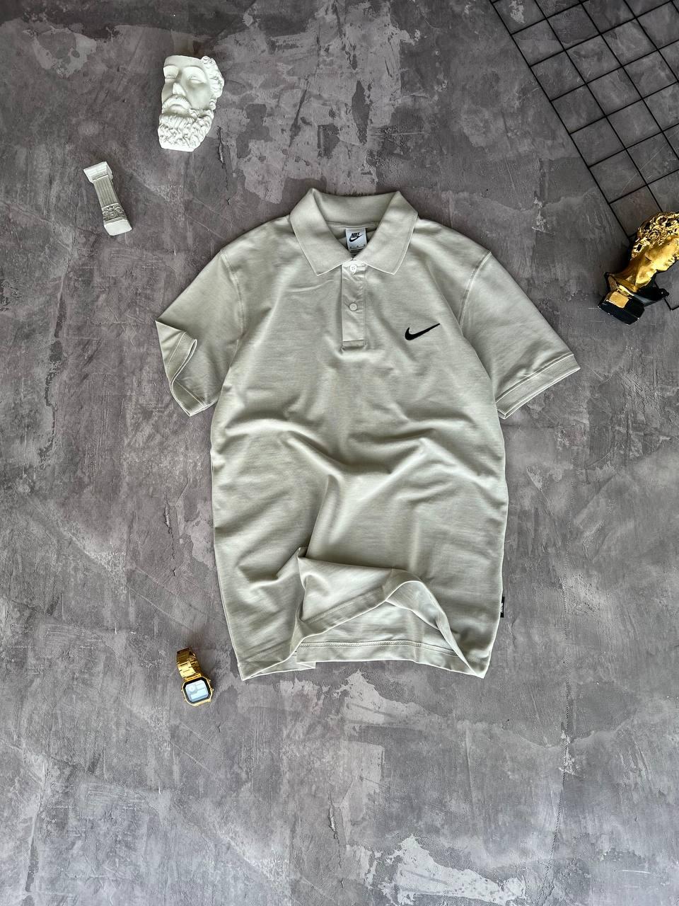 Футболка чоловіча Поло Nike молочна Теніска Найк спортивна на літо