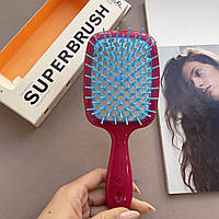 Щетка браш для волос Janeke Superbrush Фуксия с голубим