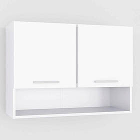 Навісна дводверна шафа для кухні з нішою для приправ та дрібного посуду, кухонна навісна шафа з ЛДСП