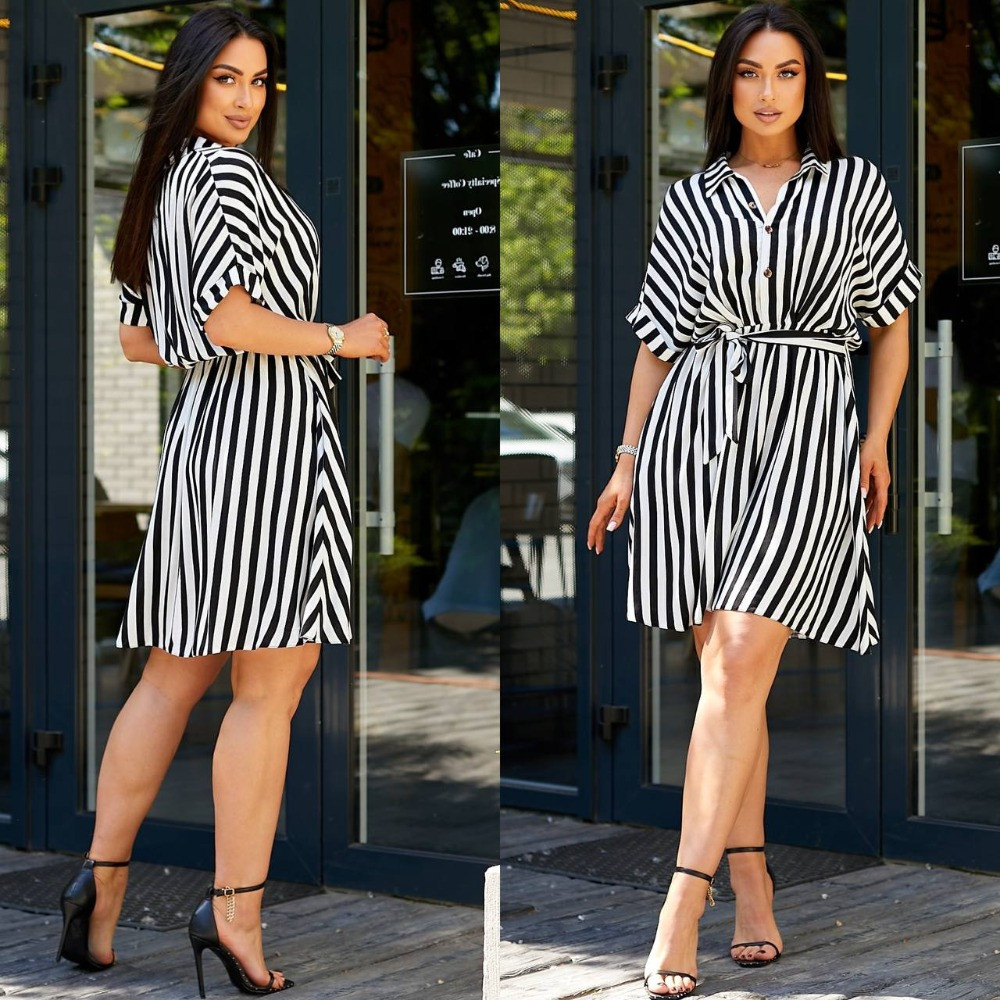 Коттонове плаття в смужку, фото 1