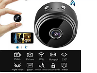 Беспроводная IP мини камера видеонаблюдения A9 с Wi Fi ночным видением подставкой портативная
